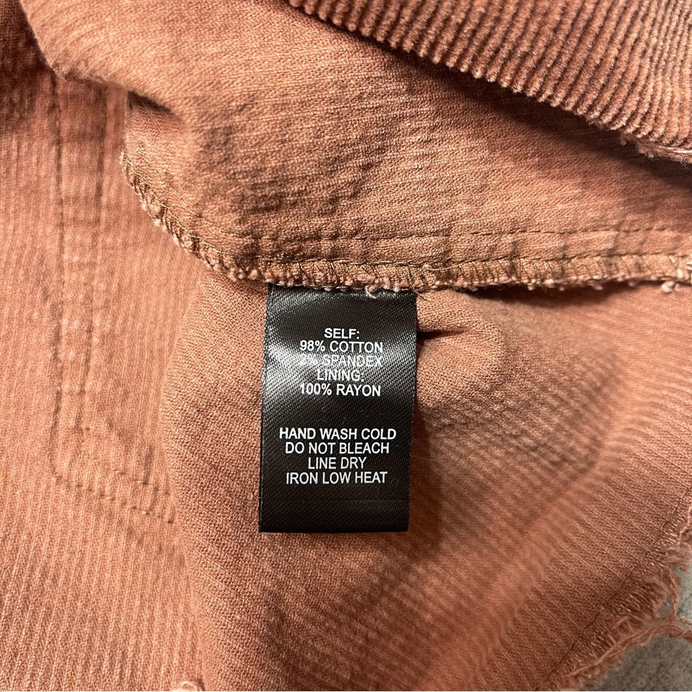 Lulu’s Happy Go Lucky Brown Corduroy Mini Skirt Frayed Hem Large - Picture 8 of 11